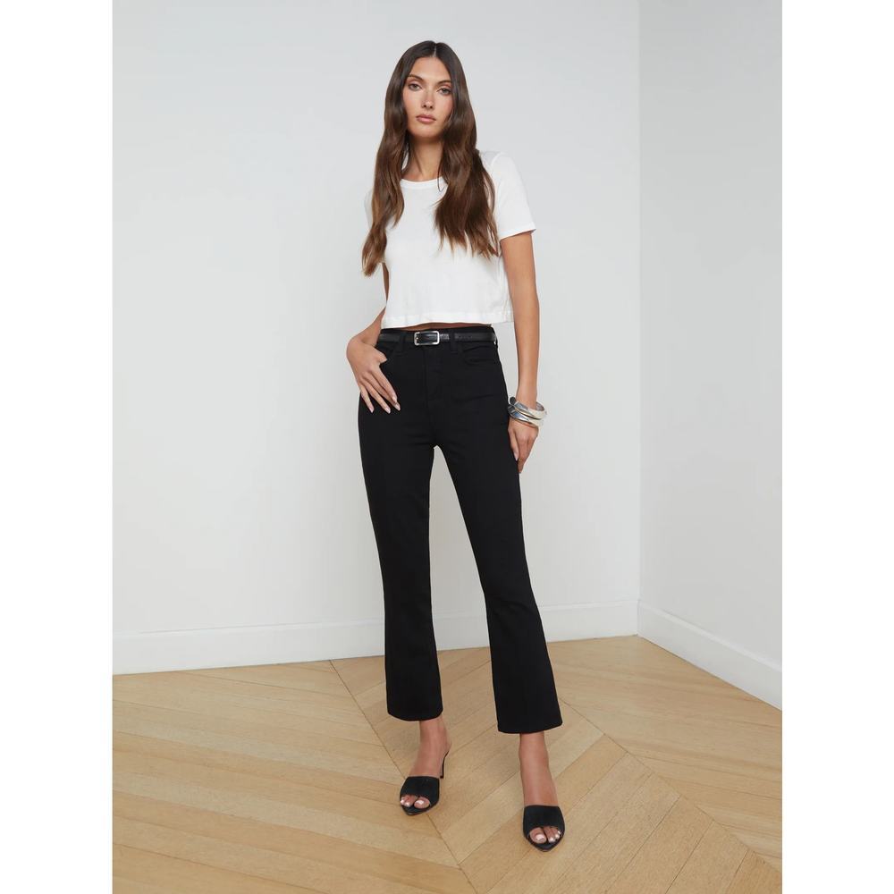 L’AGENCE Mira Cropped Bootcut Jean Black Women’s Size 24